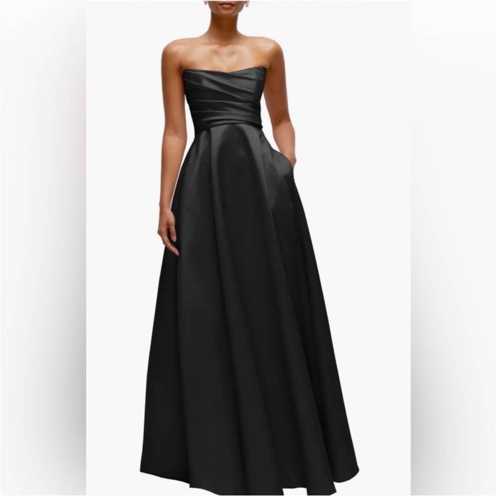 Dessy Collection Ruched Strapless Gown Dessy Collection black, SIZE 18